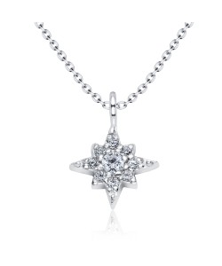 Sparkling Star CZ Motive 925 Silver Necklace SPE-3109